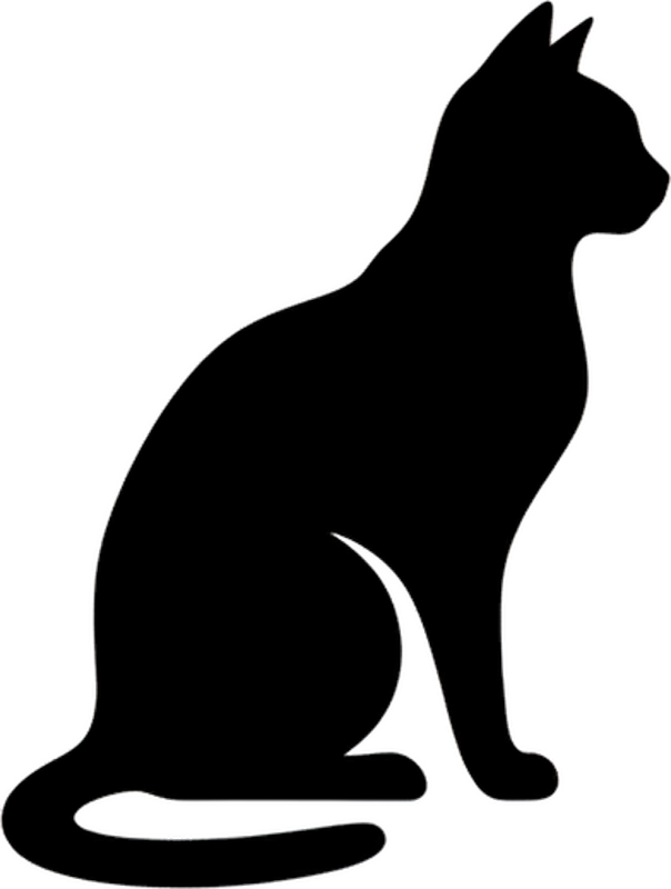 Car decal of a sitting cat outline - TenStickers