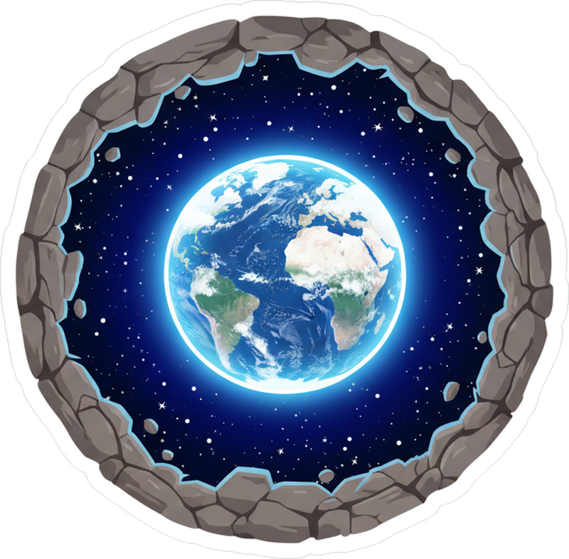 Adesivo murale portale terrestre 3d - TenStickers