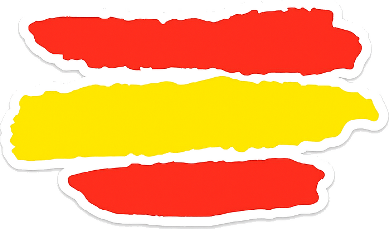 Adesivo per auto pennellata bandiera spagna - TenStickers