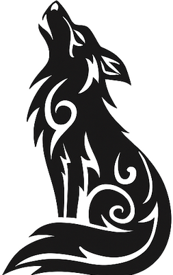 Pegatina coche lobo alfa salvaje sentado - TenVinilo