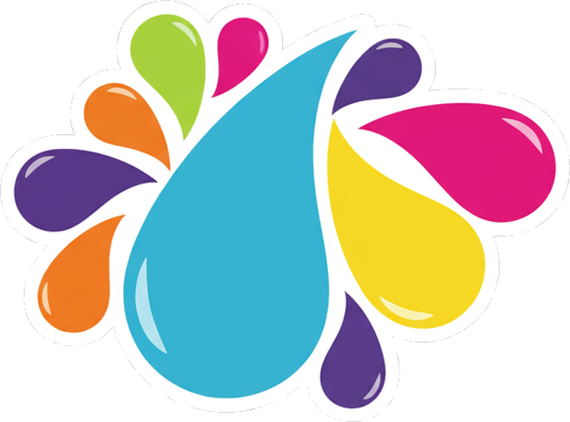 Pegatina coche gota de pintura colorida - TenVinilo