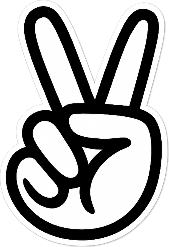 Car decal peace sign hand gesture - TenStickers