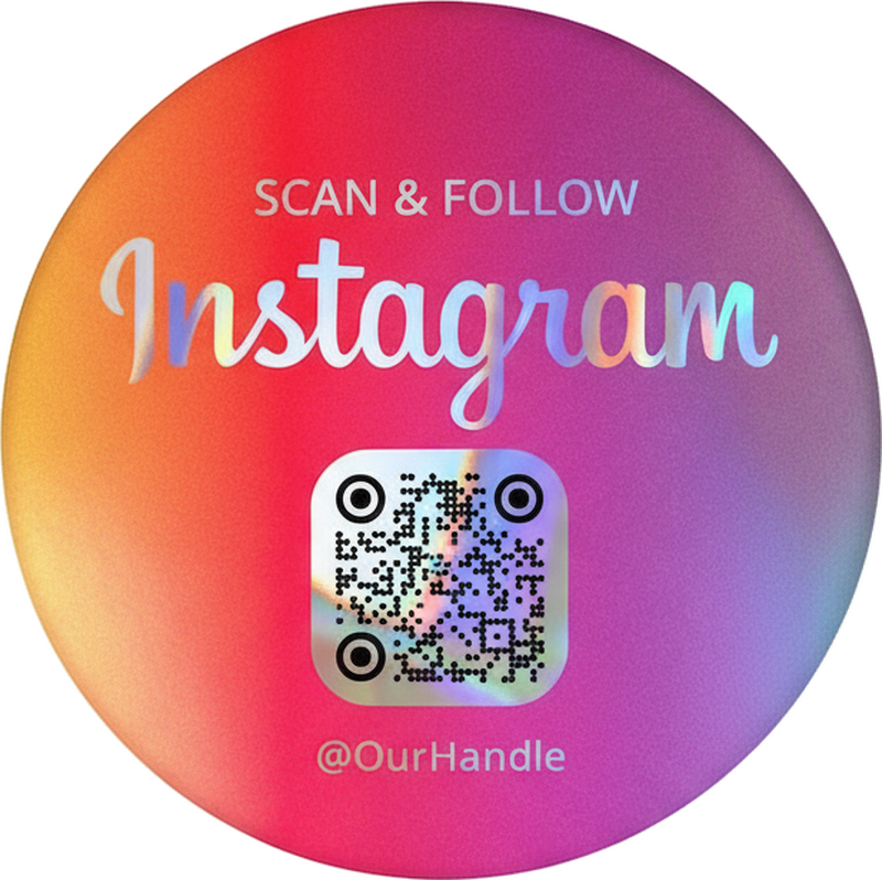 Nalepka živali mavrični qr koda za instagram - TenStickers