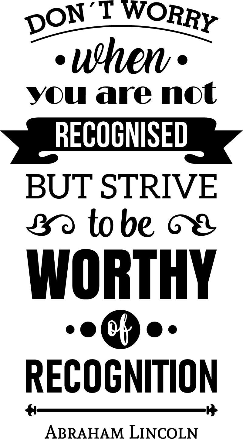 Abraham Lincoln Recognition Quote Sticker - TenStickers