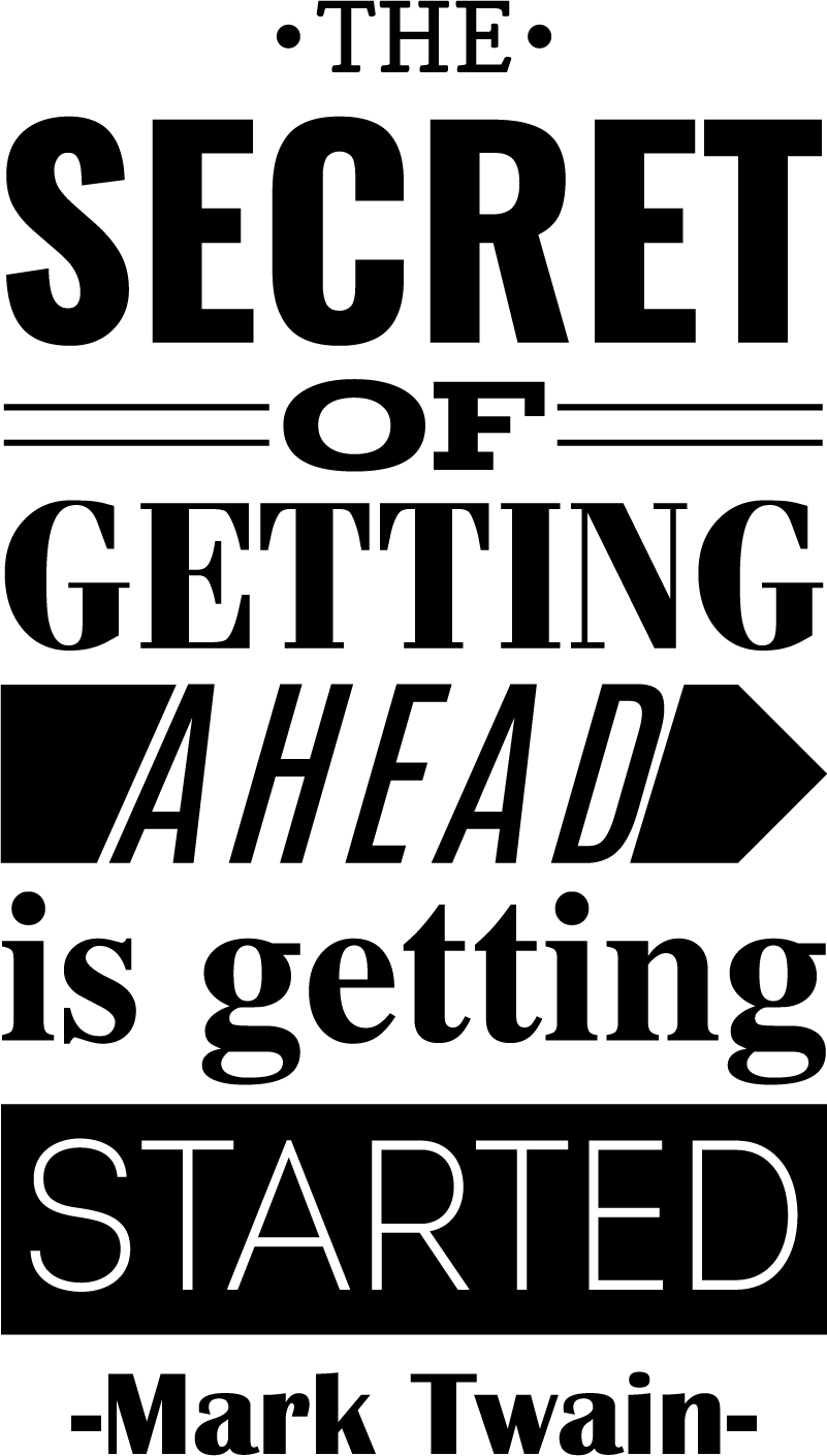 Mark Twain Getting Ahead Wall Text Sticker - TenStickers