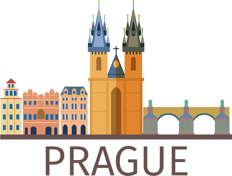 Prague Skyline Colour Wall Sticker - TenStickers