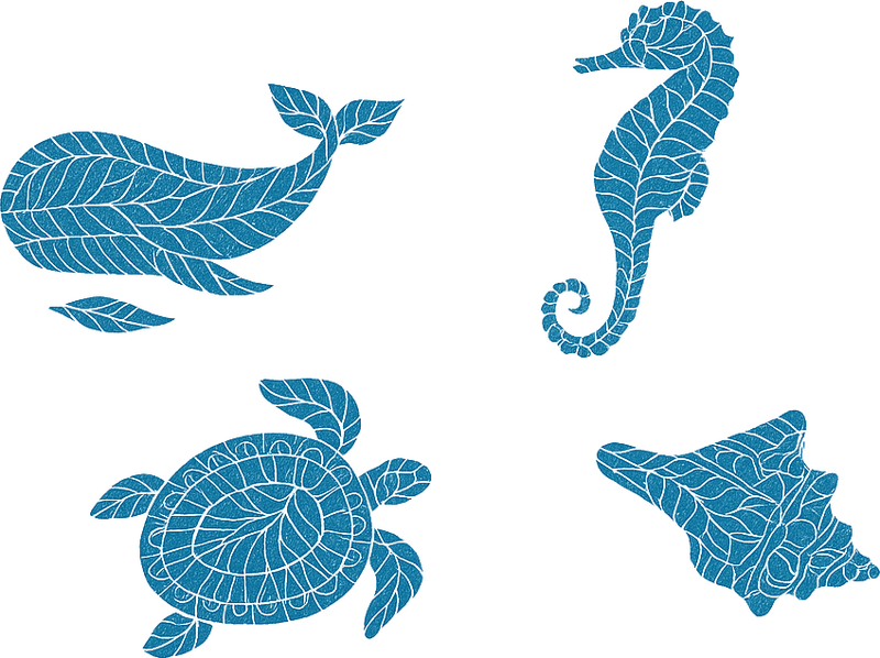 Bathroom wall sticker blue mosaic effect underwater - TenStickers