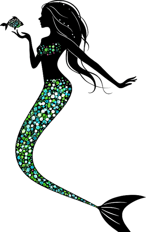 Bathroom wall sticker goddess green mermaid - TenStickers