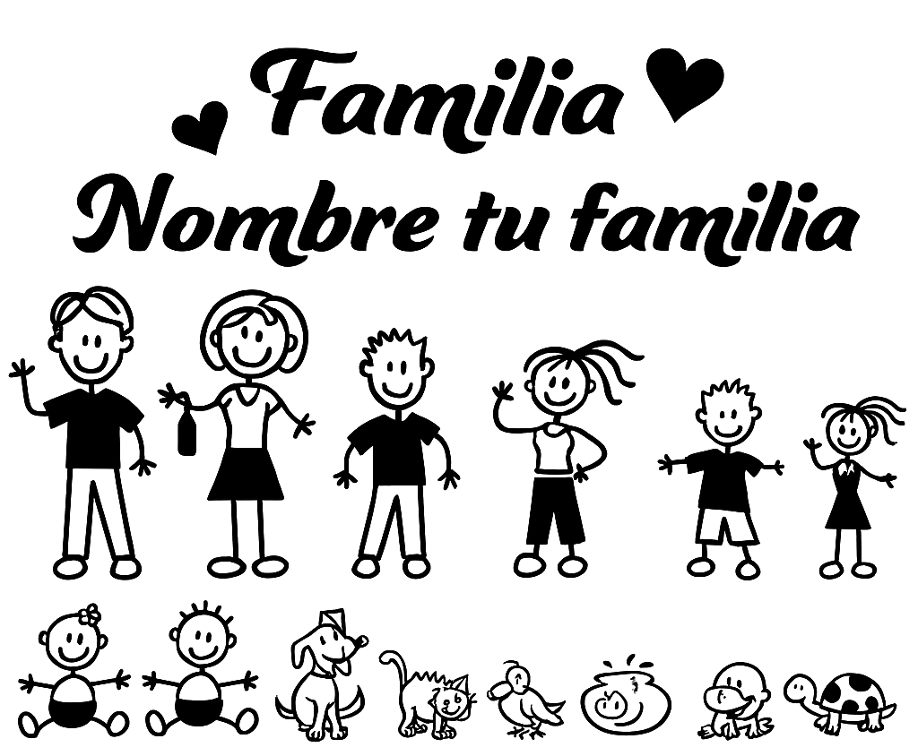 Pegatina para coche personalizada familia a bordo - TenVinilo