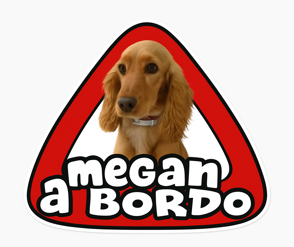 Adesivo personalizzabile attenzione cane a bordo - TenStickers