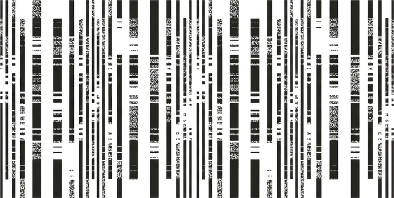 Furniture sticker black and white glitch stripes - TenStickers