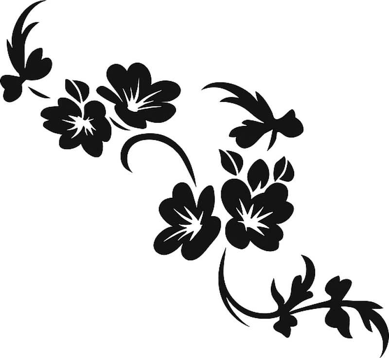 Adesivo per auto motivo floreale - TenStickers