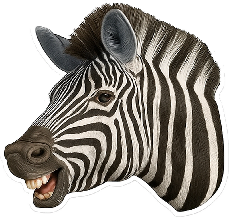 Adesivo per auto zebra che ride - TenStickers