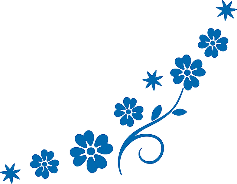 Adesivo per auto esterno fiori blu - TenStickers