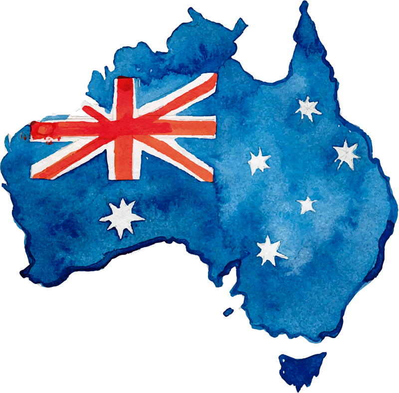 Australian Map watercolor world map decal - TenStickers