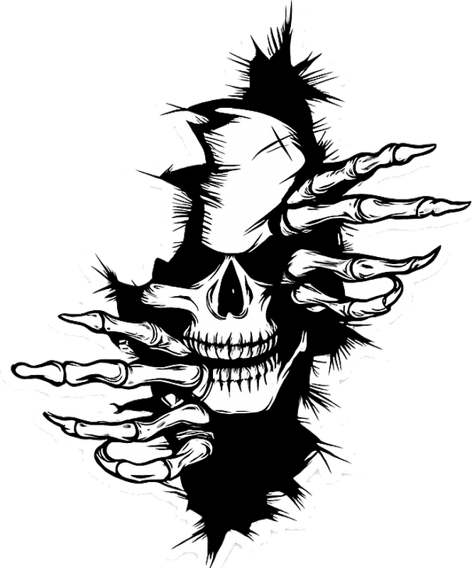 Adesivo per auto esterno teschio scuro - TenStickers