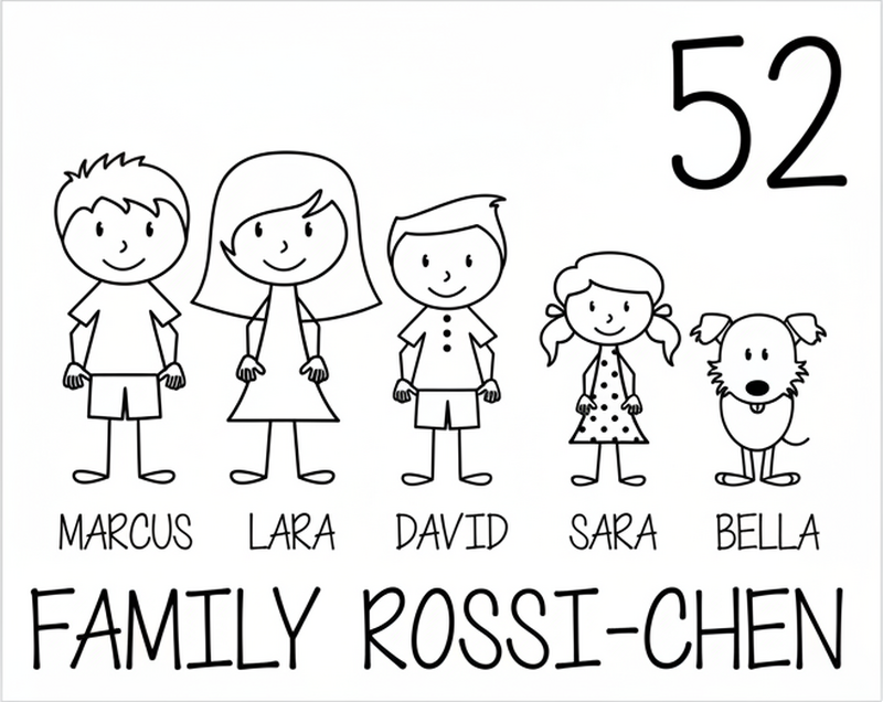 Vinilo decorativo personalizable foto familiar para buzón - TenVinilo