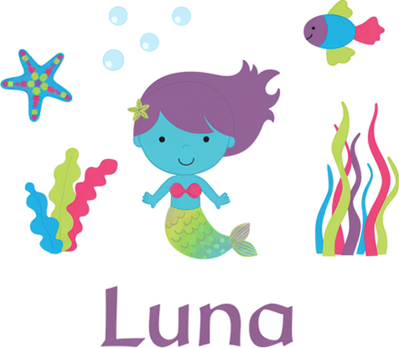 Customisable sticker mermaid door decor - TenStickers