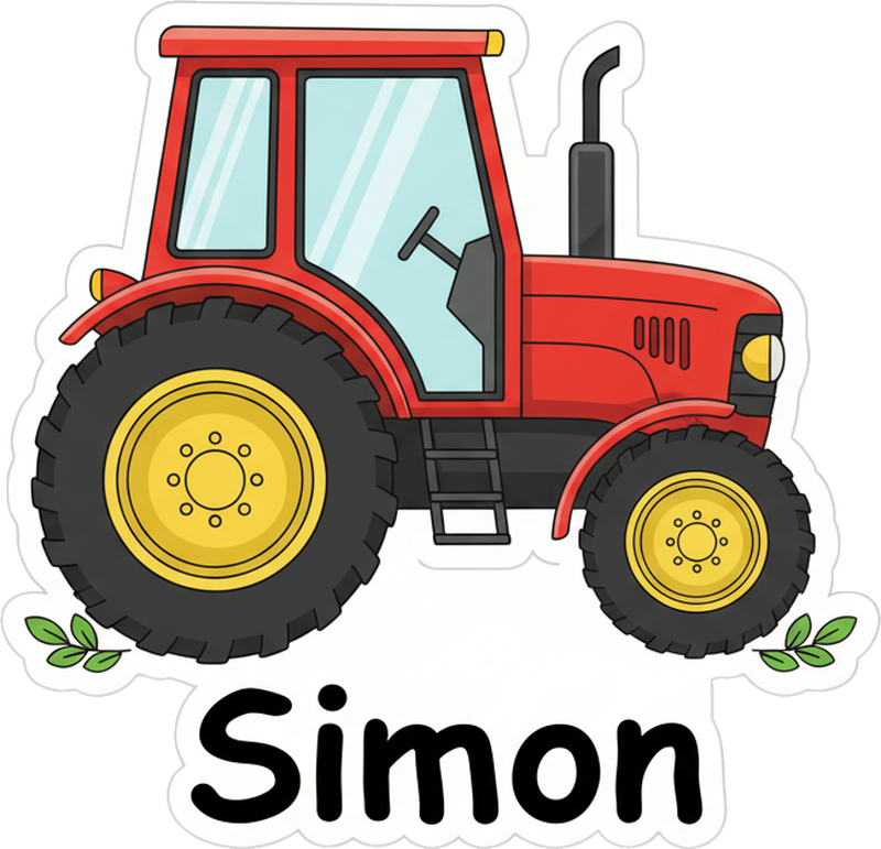 Sticker personnalisable tracteur pour porte - TenStickers