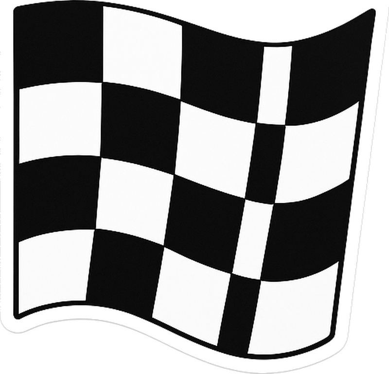 Car sticker racing start flag - TenStickers