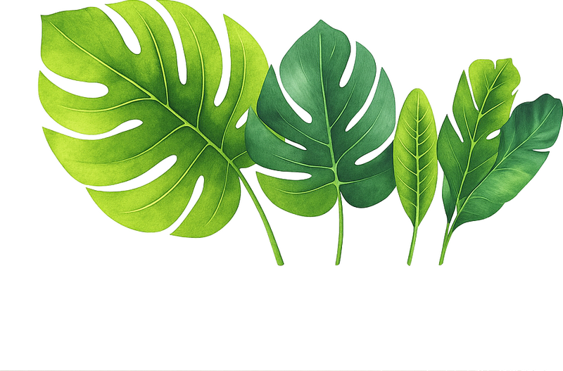 Vinilo pared hojas de palma tropicales - TenVinilo