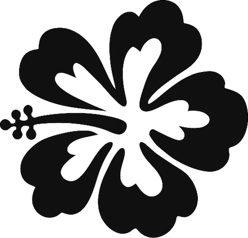 Hawaiian flowers wall sticker - TenStickers