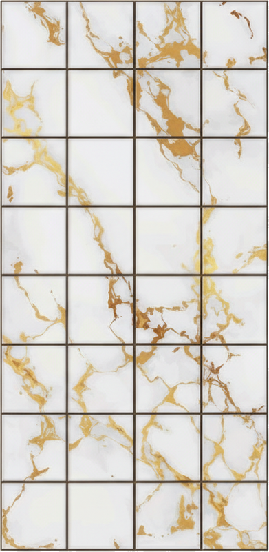 Naljepnica za pločice zlatni i bijeli mramor - TenStickers