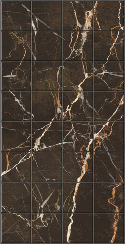 Azulejo adhesivo mármol negro y dorado - TenVinilo