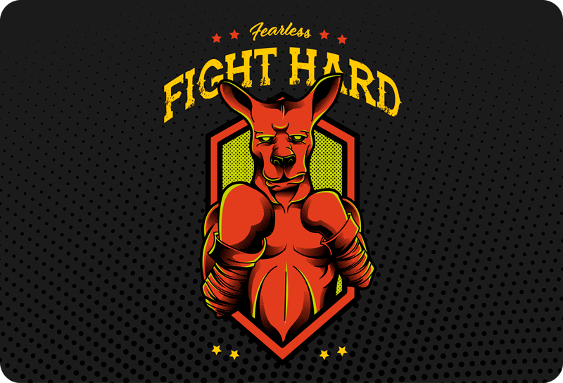 Kangaroo Boxing laptop sticker - TenStickers