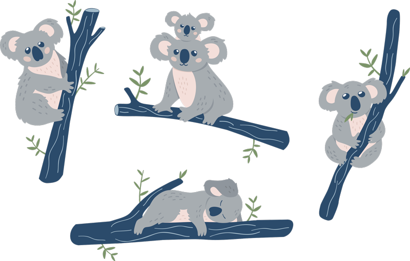 Koala Tree animal wall sticker - TenStickers