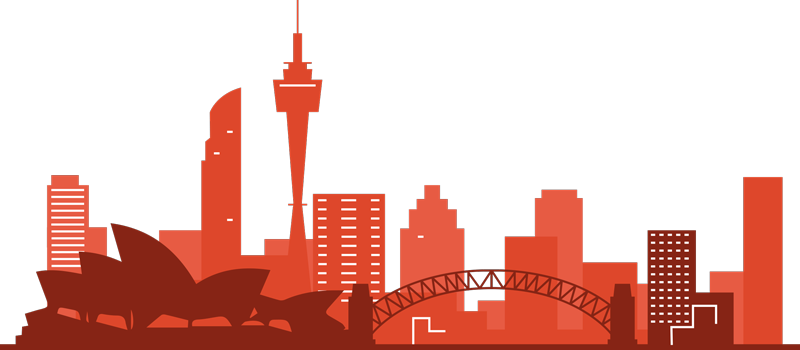 Sydney Skyline Silhouette Sticker - TenStickers