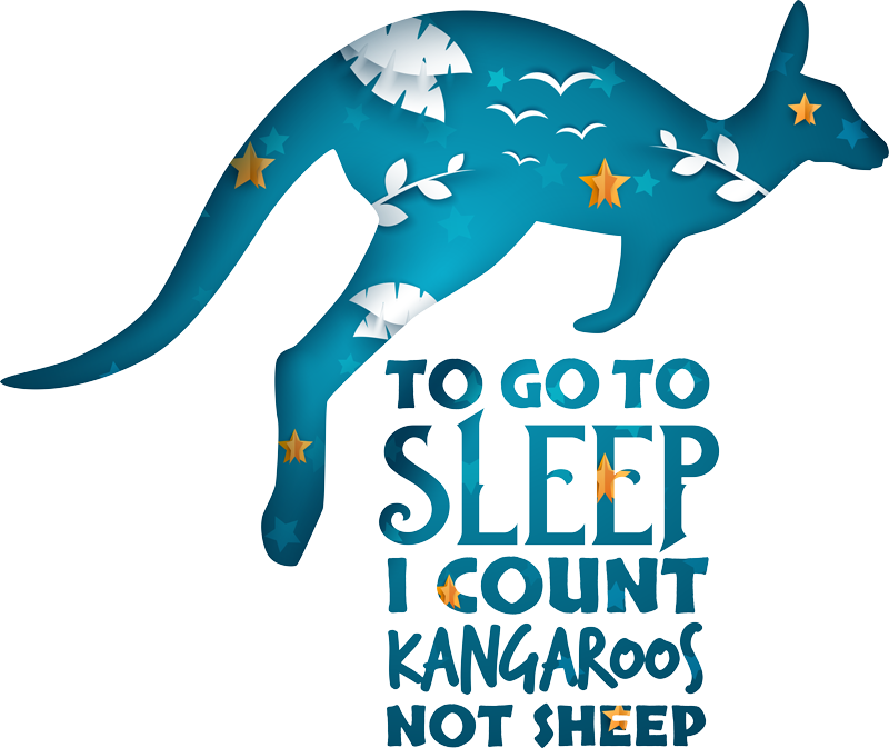 Sleep Count Kangaroo Text Sticker - TenStickers