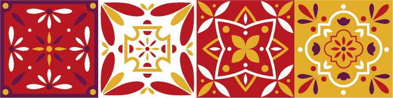 Naklejka z rysunkiem Kolorowe wzory ornamentowe - TenStickers