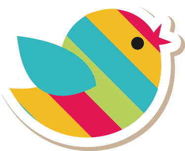 Pegatina infantil pájaro rayado - TenVinilo