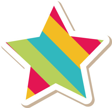 Sticker enfant dessin étoile couleur - TenStickers