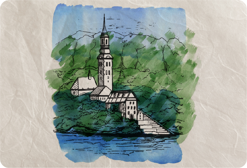 Bled jezero slovenija nalepka za prenosni računalnik - TenStickers