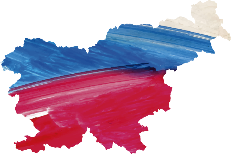 Slovenia akvarel zemljevid zemljevid stenske nalepke - TenStickers