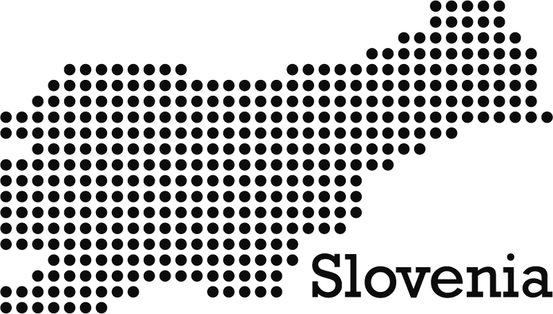 Silhouette map slovenia zemljevid sveta stenska nalepka - TenStickers