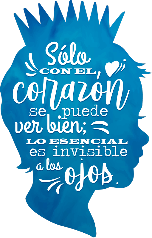 Vinilo infantil El Principito frase corazón - TenVinilo