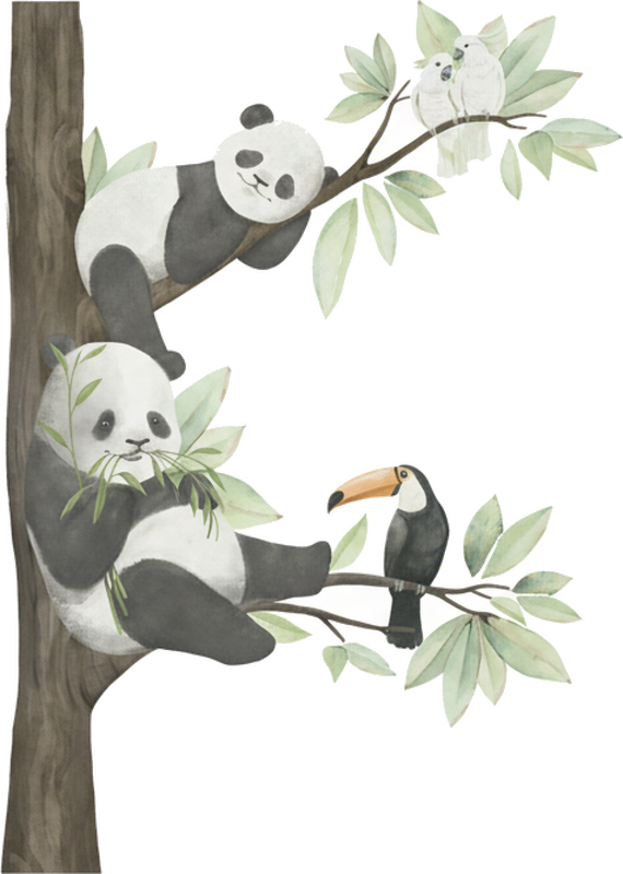 Childrens' wall stickers gentle panda illustration - TenStickers