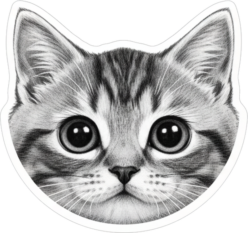 Vinilo infantil ojos de gatito realistas y adorables - TenVinilo