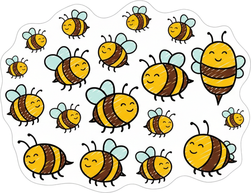 Bike sticker cute bumblebees set - TenStickers