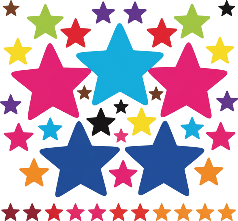 Adesivo per bici stelle colorate di varie dimensioni - TenStickers
