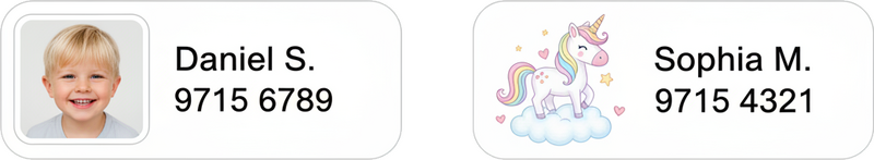 Gepersonaliseerde sticker kinderuitrusting label - TenStickers