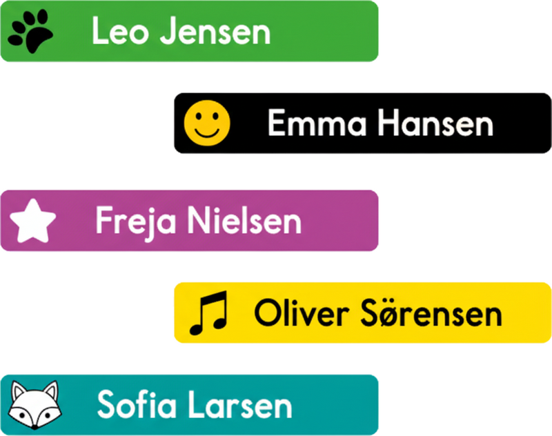Klistermærke til børn med navneskilt til bøger - TenStickers