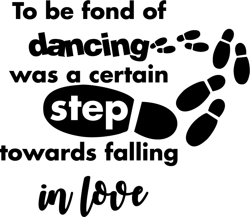 Jane Austen Dance Wall Text Sticker - TenStickers