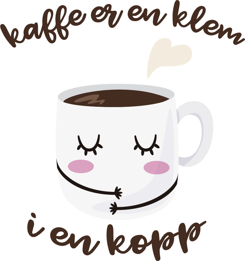 Kaffe er en klatre i en kopi tekst klistremerke - Tenstickers