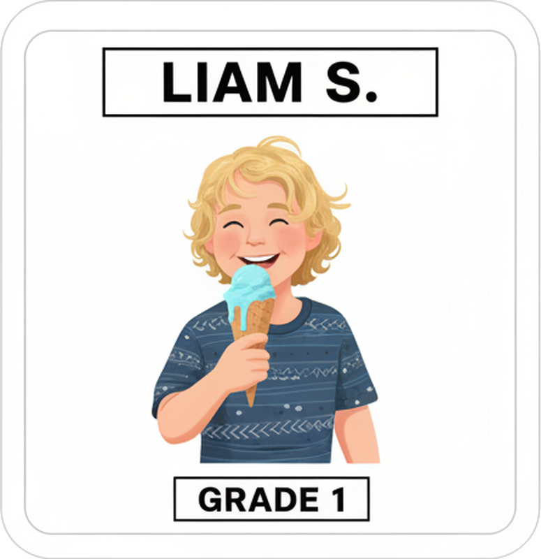 Sticker personnalisable étiquette de lunchbox enfant - TenStickers