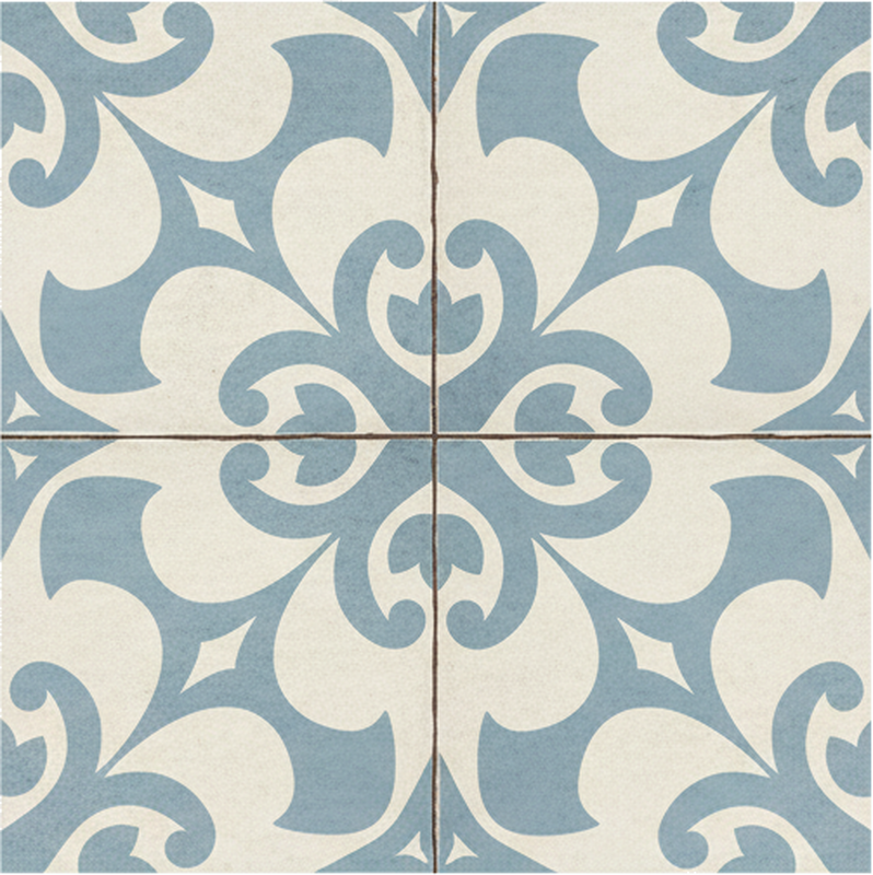 Fliesenaufkleber retro blaues ornament - TenStickers