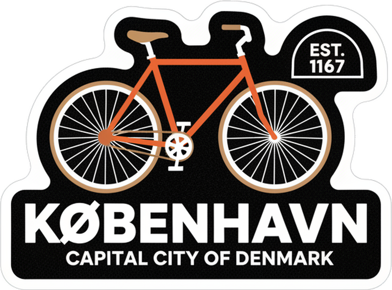 Tilpasses klistermærke orange københavn souvenir - TenStickers